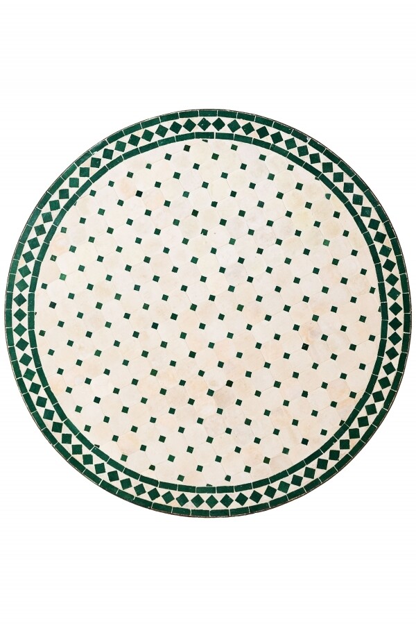 Azulejo marroquí de mosaico Marrakech, natural/verde,